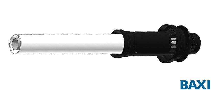 Вертикальный наконечник для коакс. трубы диам. 60/100 мм, общая длина 1150 мм, длина наконечника 500 мм антиобледeнительное исполнение