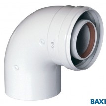 Коаксиальный отвод 90°, диам. 80/125 мм
